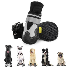 SlowTon Dog Boots for Injured Paws Waterproof - Warm Fleece Lined Dog