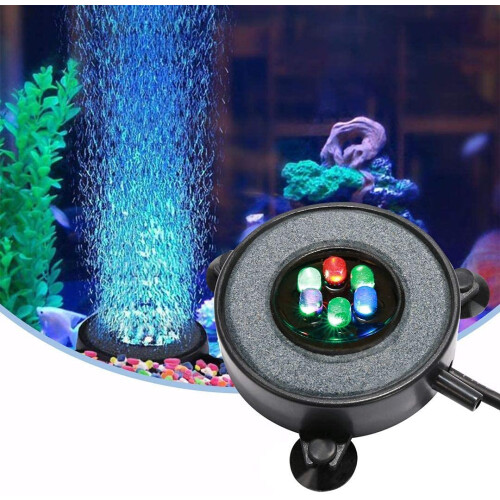 Unictop LED Aquarium Fish Tank Air Stone Light,Multi-Colored Bubble Di