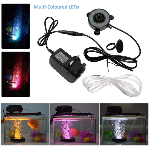 Unictop LED Aquarium Fish Tank Air Stone Light,Multi-Colored Bubble Di 2