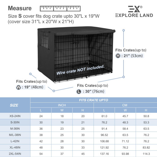 Explore Land Dog Crate Cover Durable - Polyester Pet Kennel Cover Univ 2