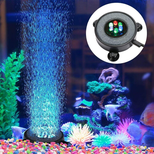 Unictop LED Aquarium Fish Tank Air Stone Light,Multi-Colored Bubble Di 1