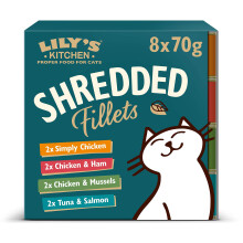 Lily's Kitchen Natural Adult Wet Cat Food Tins - Shredded Fillets Mult