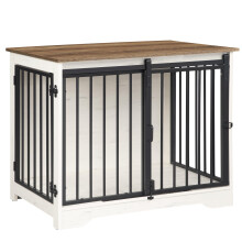 Hzuaneri Dog Crate Furniture, 81 cm Double Door Wooden Dog Crate with