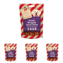 Rosewood Festive Turkey Wrapped Carrot Twists, Rawhide-Free Dog Treats