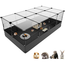 Aystkniet Guinea Pig Cage, Rabbit Run with Top Cover & Waterpfoof Bott
