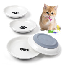 Cat Bowls Ceramic Cat Food Bowl-Shallow Kitten Bowls, Whisker Fatigue