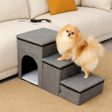 FURRYPAWS Upgraded 3-in-1 Dog Stairs for Bed & Sofa – Foldable Pet Ste
