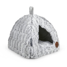 Petface Luxury Bamboo Plush Cat Igloo Bed, Cosy Pet Hideaway for Cats