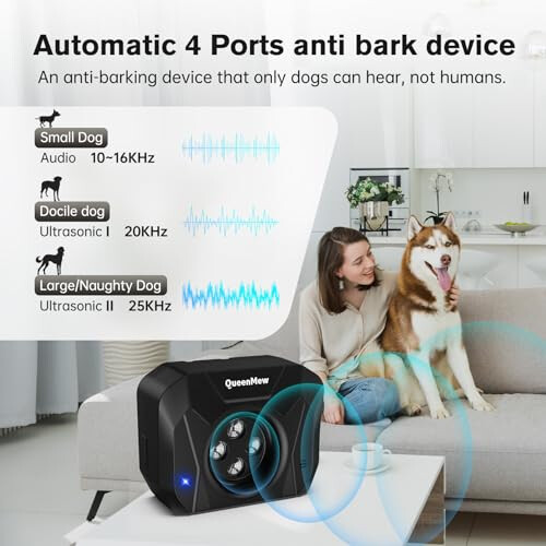 Anti Barking Device, 3 Adjustable Frequency Ultrasonic Dog Barking Det 1