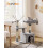 FEANDREA FEANDREA Cat Tree, Small Cat Condo, 72 cm, 3 Pompoms, Light Grey PCT12 2