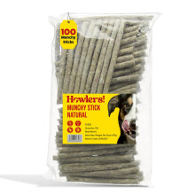 HOWLERS Natural 12.5cm Pack of 100 Rawhide Dog Chew Munch Sticks | Nat