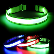 Visinite LED Dog Collar USB Rechargeable, Reflective Light Up Pet Coll