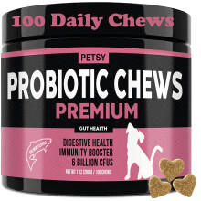 Probiotics for Dogs 5BIL CFUs FOS, PreBiotics, 12 Strains Good Bacteri