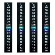 Jagowa Stick-On LCD Thermometer Strips - 4 Pack, Adhesive, 10-40 Sens