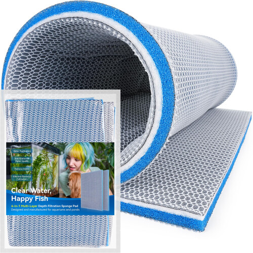 Borlech Aquarium Filter Media Sponge Pad, Multi-Layer Foam Filter Flos