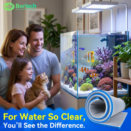 Borlech Aquarium Filter Media Sponge Pad, Multi-Layer Foam Filter Flos 1