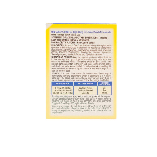 Johnson's Veterinary Johnsons Vet Easy One Dose Wormer, Size 2 1