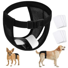 Aomig Reusable Dog Nappies, 1 Pack Dog Nappy with 6 Sanitary Pad Adjus