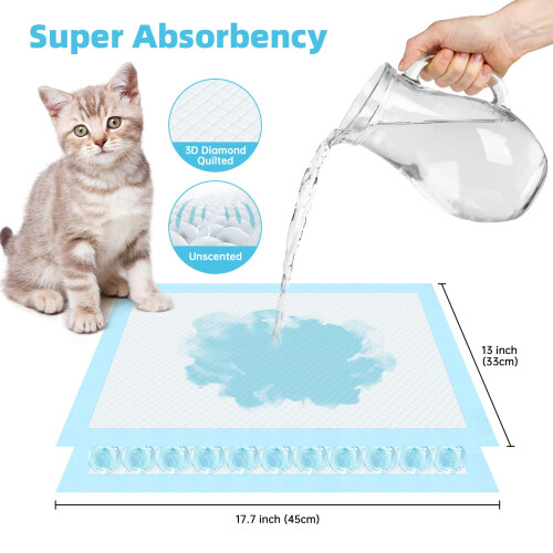 PWEZON Disposable Litter Box Liners, 50 pcs Super Absorbent Training P 2