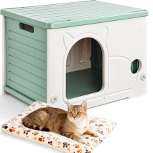 Hibtn Cat House Cave For Outdoor Indoor, Stackable Feral Cat Waterproo