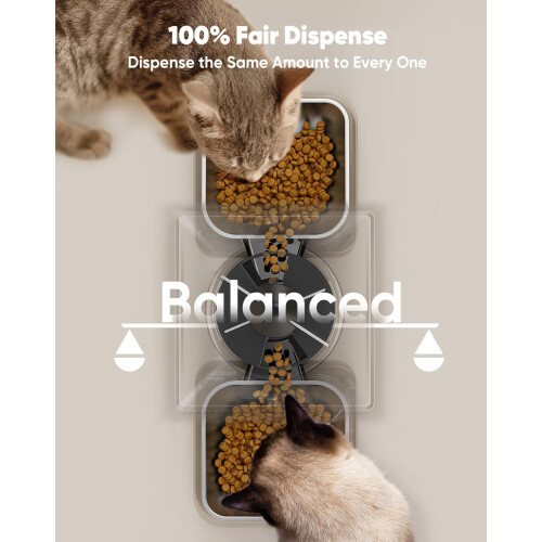 oneisall 5L Automatic Cat Feeder with Timer for 2 Cats, Knob Model Aut 2