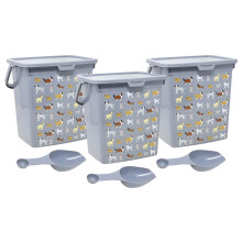 UNIQUE HOME LIVING 6L Pet Food Storage Container Set of 3 Dog Cat Pupp
