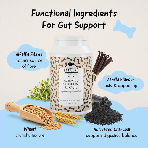 Belly Activated Charcoal Biscuits for Dogs -400g- Digestive Support - 2