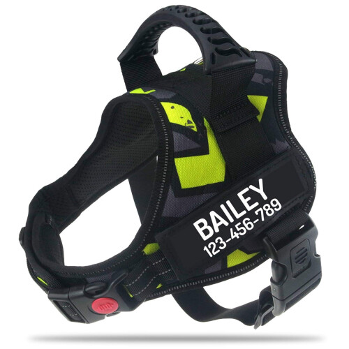 PawPawify Personalised No Pull Dog Harness with Custom Name and Phone