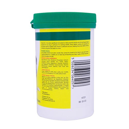Vetzyme Vetzyme B Plus E Dog Vitamins and Supplements (200 Tablets) - With Zin 1