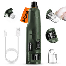 Casfuy Dog Nail Grinder Quiet - (45db) 6-Speed Pet Nail Grinder with 2