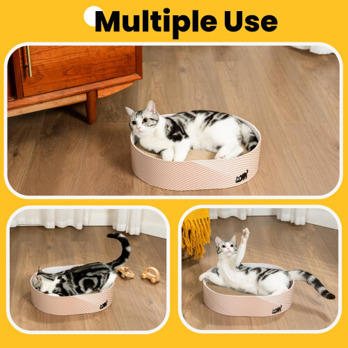 Conlun Cat Scratcher Box with 4 Cat Scratching Board Reversible Kitty 2