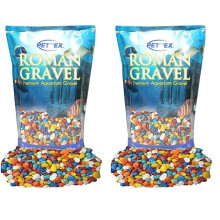 Pettex Aquatic Roman Gravel 2 Kg Rainbow Pebbles (Pack of 2)