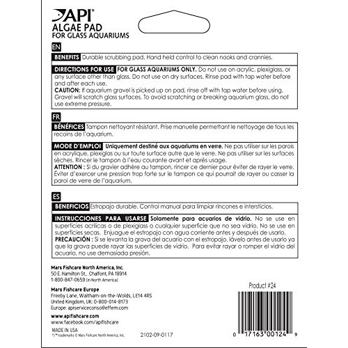 API HAND HELD ALGAE PAD For Glass Aquariums 1-Count Container 1