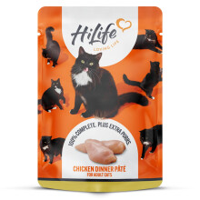 HiLife Adult Wet Cat Food, Chicken Dinner Pate, Complete Cat Food Pouc
