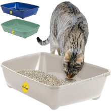 CAT CENTRE Grey Jumbo Open Cat Litter Tray 56cm XL Pet Toilet Kitten E
