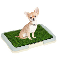 PawHut Dog Toilet Indoor w/Artificial Grass, Grid Panel, Tray, 46.5 x