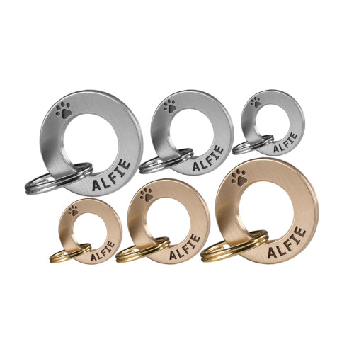 Round Solid Brass and Stainless Steel, Deep Engraved, Custom Pet ID Ta 2