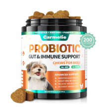 Carmelie Probiotics for Dogs, 200 Soft Chews Digestive Probiotics & En