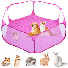 Jetisva Foldable Guinea Pig Playpen Run Indoor,Breathable Hamster Play