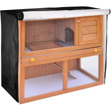 48 Inch Double Rabbit Hutch Cover,Windproof Waterproof Thermal Cage co