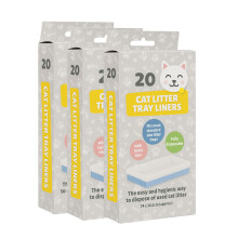Cat Litter Tray Liners, Pack of 20, Strong Quality with Twist Ties, Fu