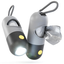 greate 2x Dog Waste Bag Dispensers with Torch & Carabiner Clip – Poop