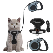 Bindokun Cat Harness and Lead Set, Escape Proof Kitten Harness with Ca