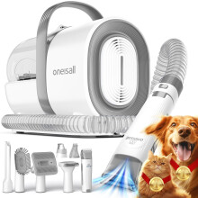 oneisall Dog Vacuum Brush for Shedding, 99% Pet Hair Remover with 4 Gr
