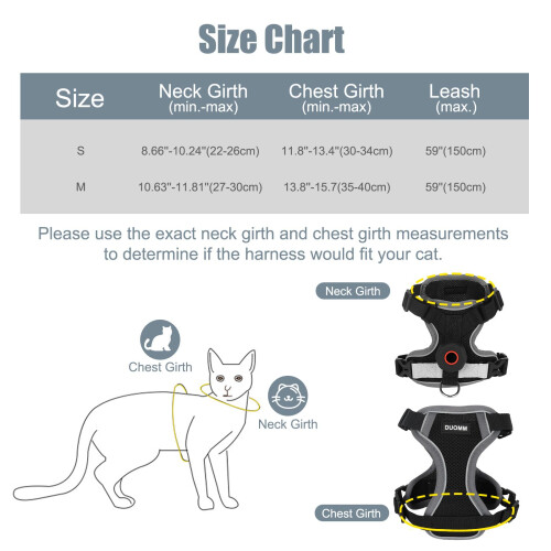 Bindokun Cat Harness and Lead Set, Escape Proof Kitten Harness with Ca 1
