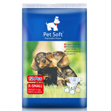 Pet Soft Disposable Dog Puppy Nappies Female XS Small 12 Count - Super