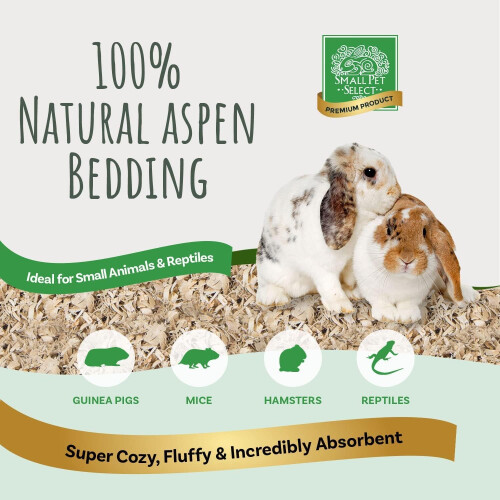 SMALL PET SELECT Aspen Bedding 41L, Litter for Rabbit, Guinea Pig, Ham 1