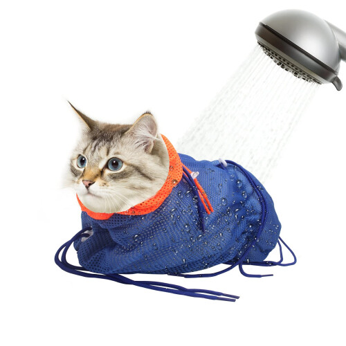 Catcan Breathable Mesh Anti Scratch Adjustable Cat Grooming Bag for Na