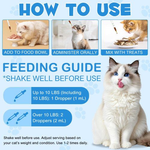 L-Lysine for Cats & Kittens,Lysine Drops Immune Support Supplement for 2