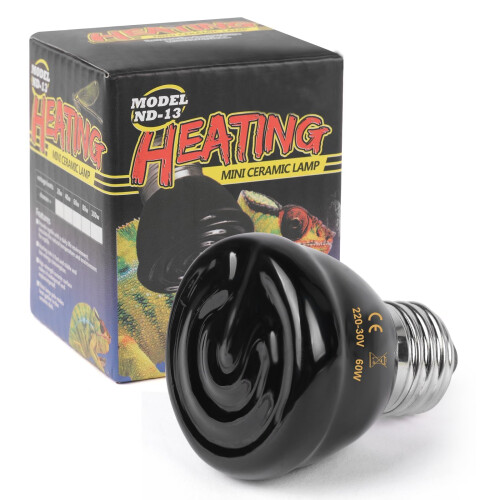Adiwo 1 Pack 60W Ceramic Reptile Heat Bulb, E27 Base, Infrared Heating